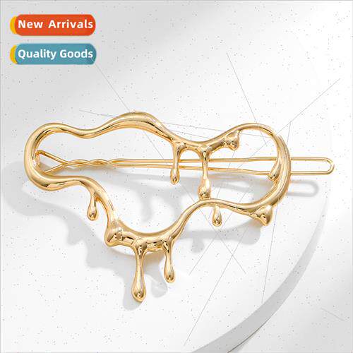 Lava Metal Frog Clip Women Europe Hundred Drip Geometric Hai