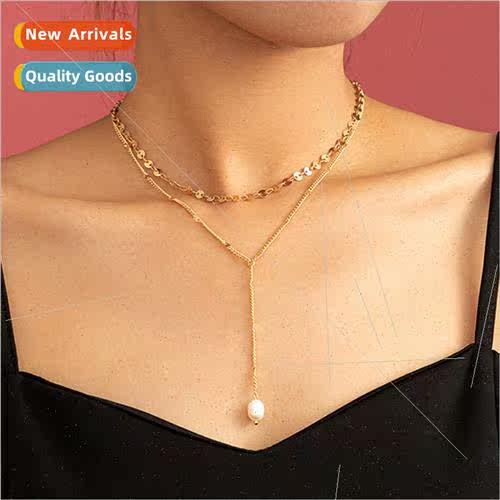 Europe nd versatile sparkling sequins collarbone chain stack
