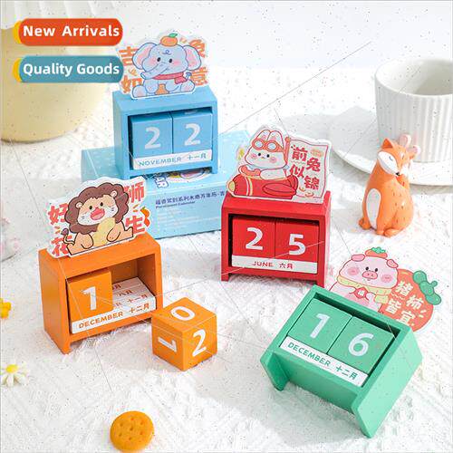 Fortunate Beasts Arrive-Wooden Perpetual Calendar Creative d