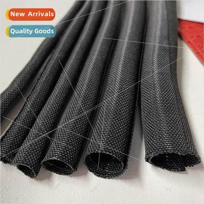 Black -Reeling Textile Sleeve Braided Mesh Tubing Textile Me