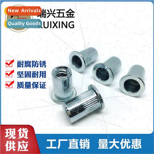 Blue-whe zinc rivet nuts through-hole flat head vertical riv