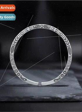 Bracelet simple open retro handmade totem bracelet solid nar