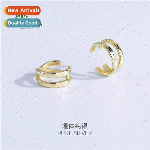 S925 silver plated Korea whout ear holes double cross ear bo