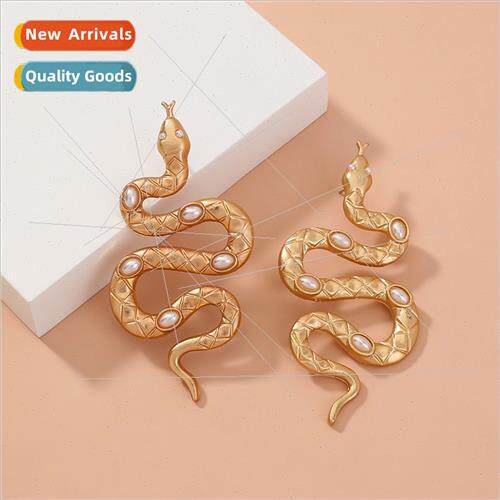 Europe new Vintage metal matte snake earrings fashion nd jew