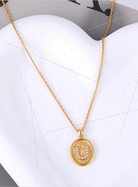 925 lver U-shaped Pearl Pendant Necklace Europe ins popular