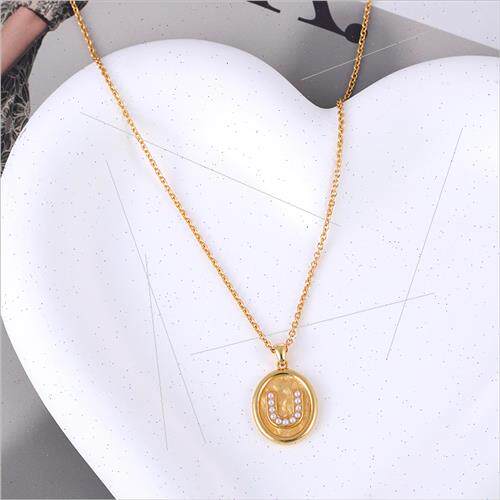 925 lver U-shaped Pearl Pendant Necklace Europe ins popular