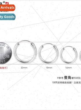 Thicker silver earrings hipster S925 silver ear buckle men w