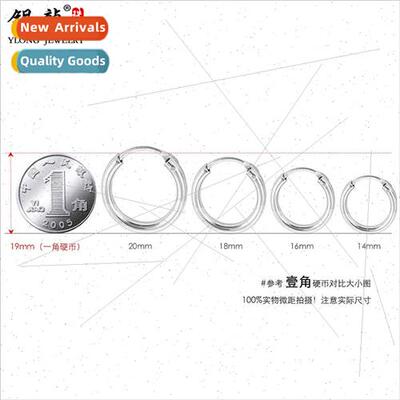 Thicker silver earrings hipster S925 silver ear buckle men w