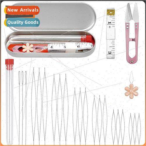 Colorful flower needle threader beading needle leather ruler