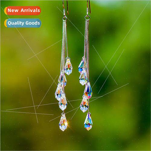Pear whe earrings crystal earrings new long drop earrings fe