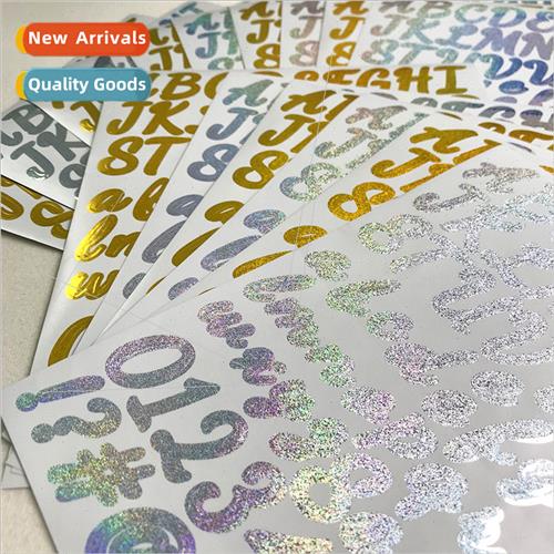 1 inch handwring font laser fine sgold silver powder sticker