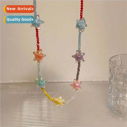Star color stars beaded necklace female sweet hundred wh sum