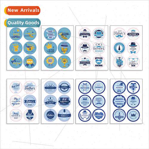 CM2212007 Cartoon Round Father Day  Stickers Round Stickers