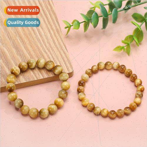 Europe new natural tiger eye stone elastic rope string jewel
