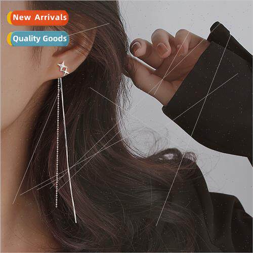 Diamond quadruple mangosteen ear wire female Korea Europe ea