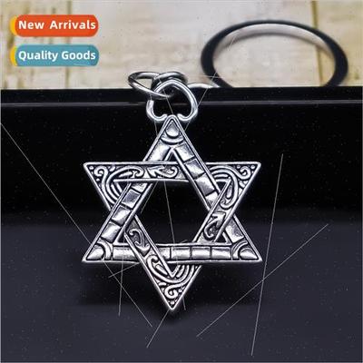 hexagram pendant keychain alloy casting pendant couple stude