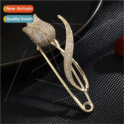 Fashion high-grade tulip brooch micro-encrusted zirconia ant