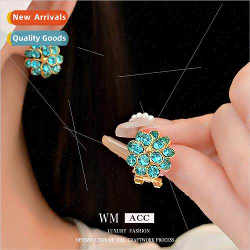 Earrings silver Pins with Diamonds Flower Earrings适用Women