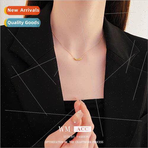 Plating texture round beads pendant necklace simple retro co