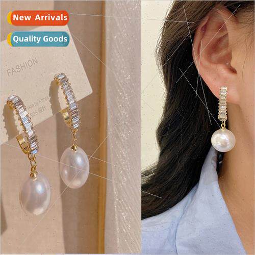 S925 silver needle ins tide zirconia super flash earrings ea