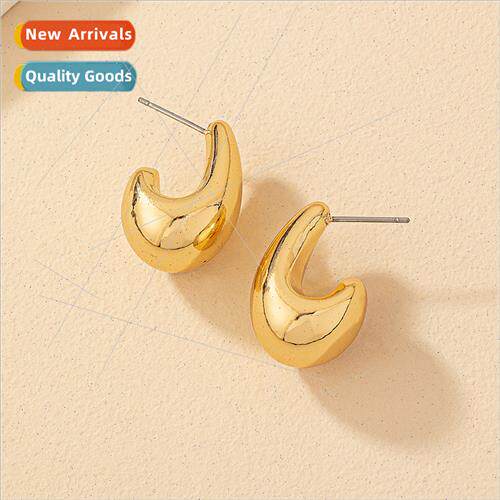 Ins sense water drop-shaped earrings versatile simple cold w