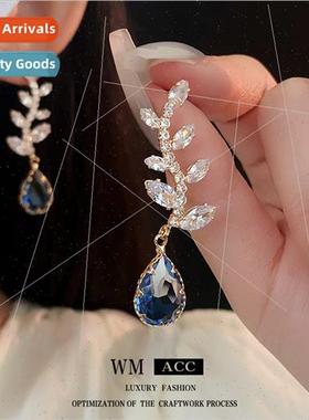 lver needle blue diamond-set twig drop earrings delicate fas