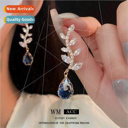 lver needle blue diamond-set twig drop earrings delicate fas