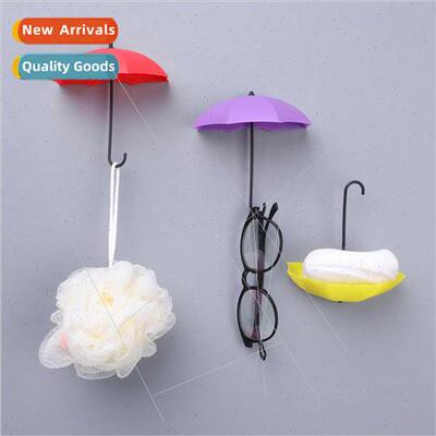 Cute Umbrella Sticky Hooks Nail  Behind Door Key Holder Kche