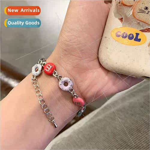 New ins colorful donut necklace summer new simple niche neck