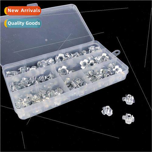 140pcs boxed zinc plated four-jaw T-nut M3-M8 combination Fu