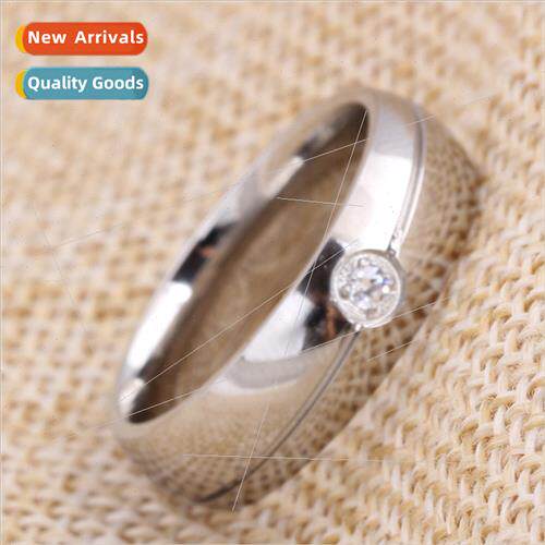 Korea simple fashion tanium steel slash single diamond stain