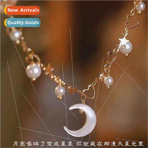 Korea fashion new mountain crescent pearl bracelet niche lov