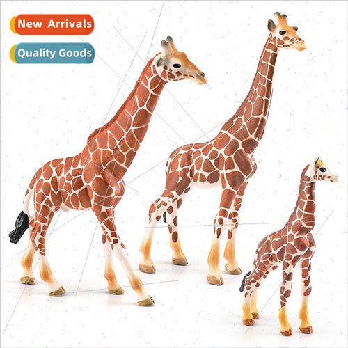 Giraffe family three wild animal solid ornaments model toys