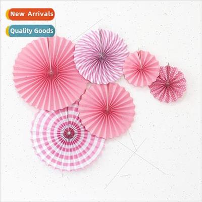 Paper fan flower 6 sets birthday wedding wedding room decora