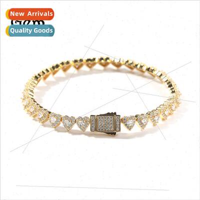 Double love heart hip hop bracelet Europe popular copper wh