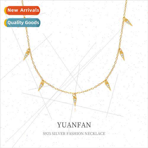 925 silver tassel zirconia necklace women niche ins stacking