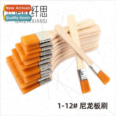1-12 wooden handle nylon board brush oil painting brush barb