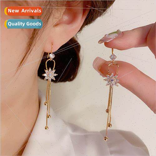 Korea exquise high-level sense zirconia flowers tassel ear h
