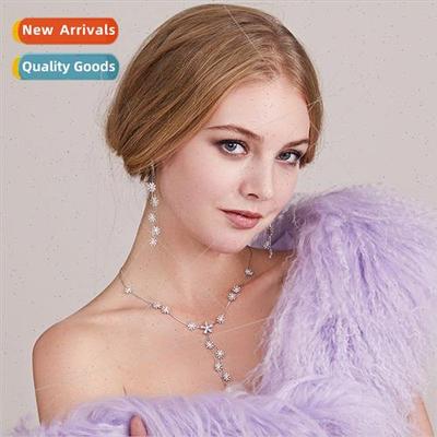 Korea fashion high-wedding full zirconium tassel collarbone