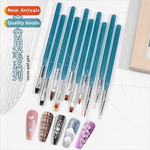 Nail art tools set pen transparent blue rod 10 crystal pen h