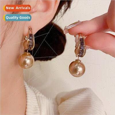 Korea fashion simple one more wear champagne color pearl ear