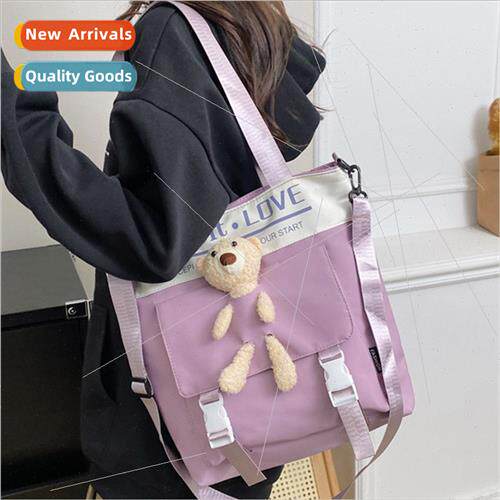 Autumn winter new Korea nylon cartoon bear crossbody bag stu