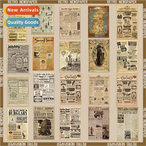 35 vintage cowhide newspaper stickers art decorative books c