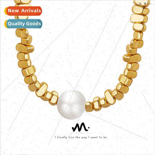 French vintage simple irregular imation pearl gold-plated co