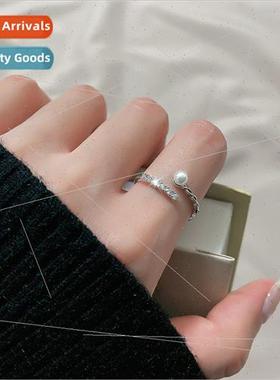 Ring Women mple Proposal  Fashion Korea Pearl Row Zirconia O