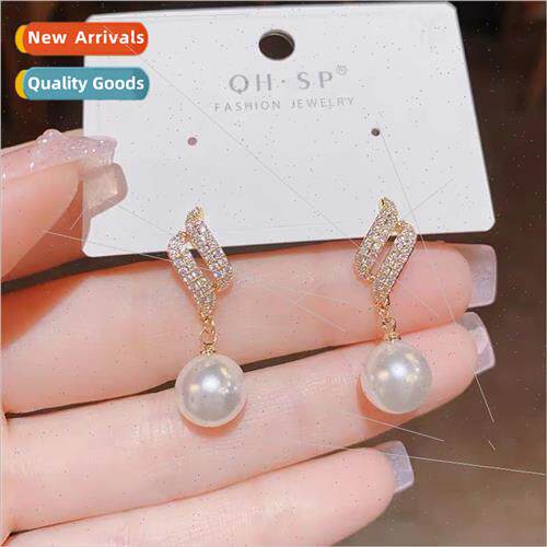 Two-way run to pearl earrings 2023 new tide S925 silver need
