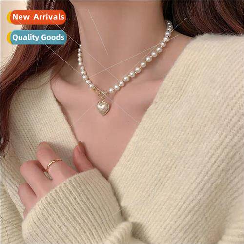 Korea ins new imation pearl love necklace cold wind sweet si