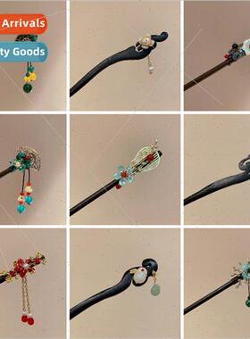 Step rock flower tassel hairpin retro hundred wh plate hair