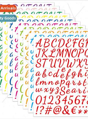 Handwrten floral vinyl vinyl 26 letters stickers numbers diy