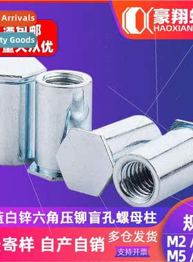 BSO blue whe zinc plated flat head rivet nut post hexagonal